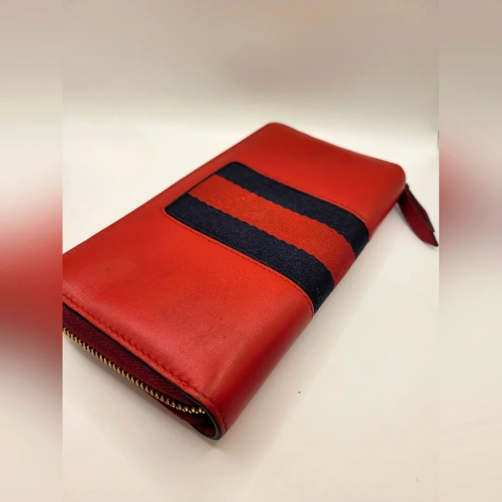 Gucci Sylvie Leather Long Red Sherry Line Wallet - Picture 3 of 6